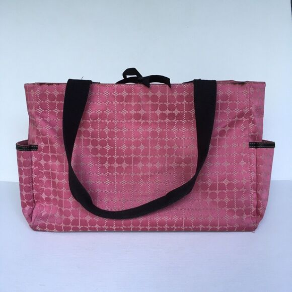 Kate Spade New York Baby Diaper Bag Tote Pink/Black Classic Dot Noel Medium - Picture 1 of 12